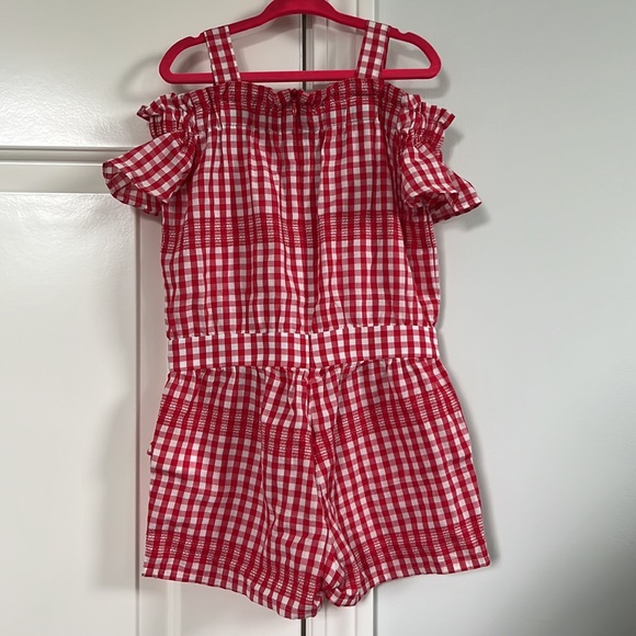 Tartine et Chocolat Girls Red Gingham Romper - Size 6 - Picture 2 of 5
